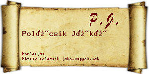 Polácsik Jákó névjegykártya